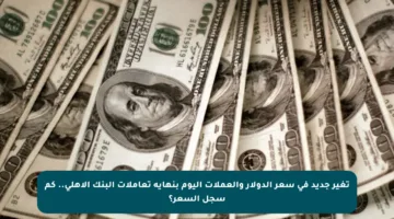 تغير جديد في سعر الدولار والعملات اليوم بنهاية تعاملات البنك الأهلي.. كم سجل السعر؟